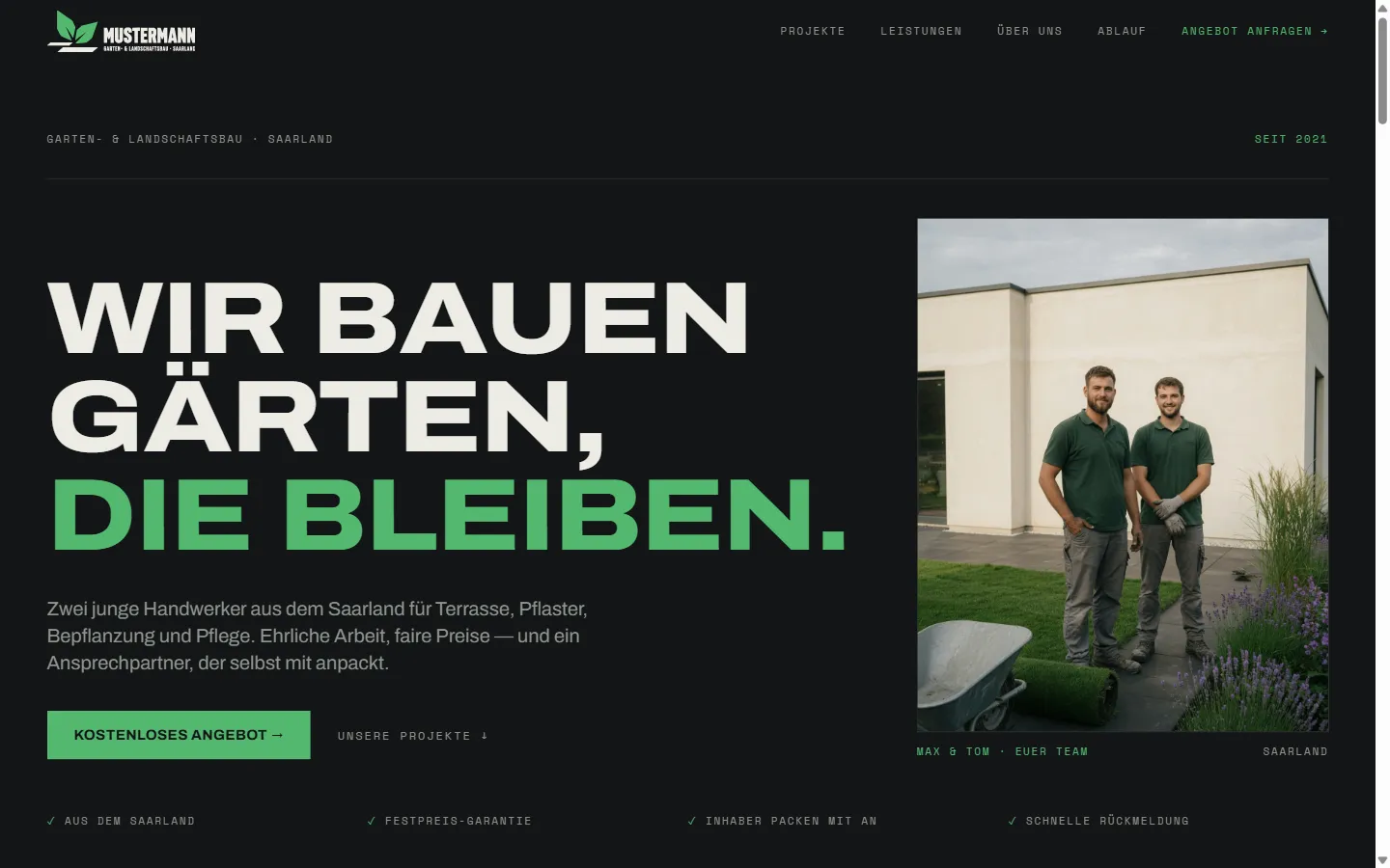 Screenshot von gartenlandschaftsbau.backsafe.de