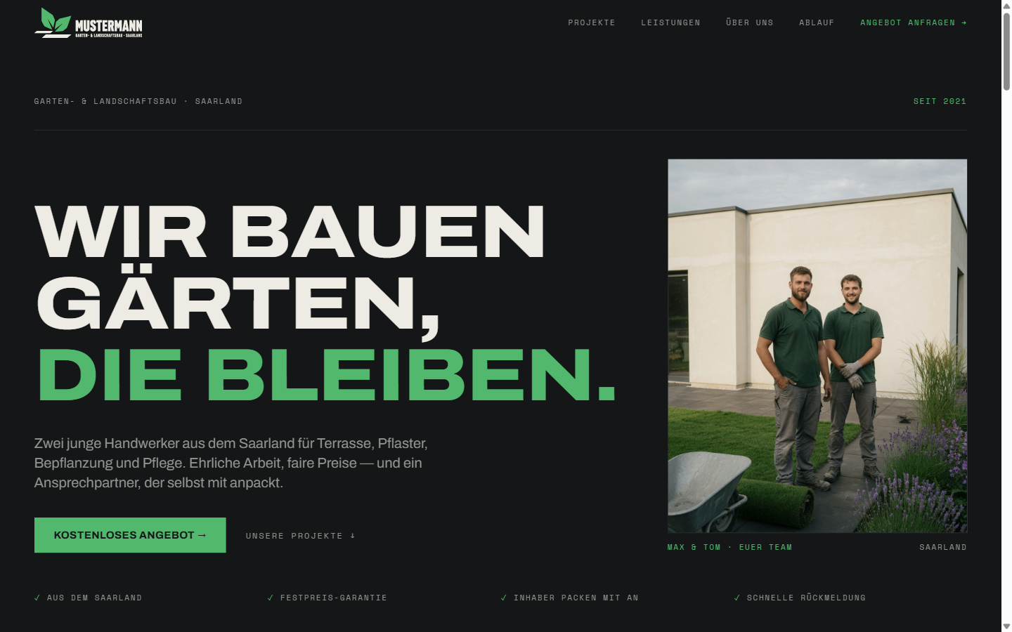 Screenshot von gartenlandschaftsbau.backsafe.de